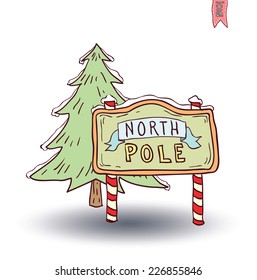   North Pole sign. vector illustration.