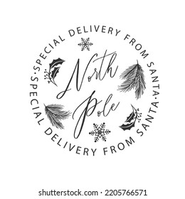 North Pole Special Delivery Custom Classic Round Sticker