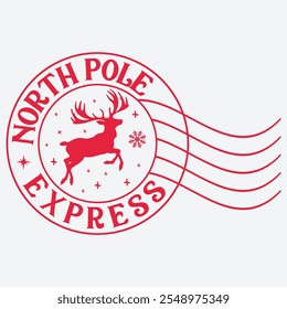 Estampas do Polo Norte Carimbos de Natal, Santa mail entrega especial Etiqueta de presente selo postal Natal