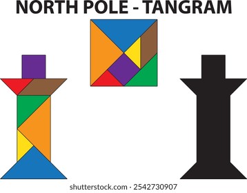 North Pole Tangram Puzzle. Education and Creativity.