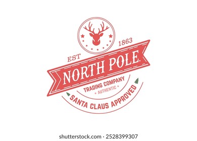 North Pole Trading Company, Vintage Natal Sinal Tipografia Design