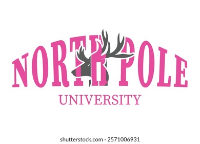 North Pole University, Merry Christmas, T-shirt Design 2025