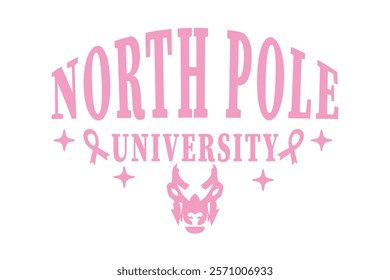 North Pole University, Merry Christmas, T-shirt Design 2025