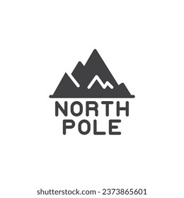 Nordpol, Vektorsymbol. volles Flachzeichen für mobiles Konzept und Webdesign. Nord-Pole-Berge-Glyph-Symbol. Symbol, Logo-Abbildung. Vektorgrafik