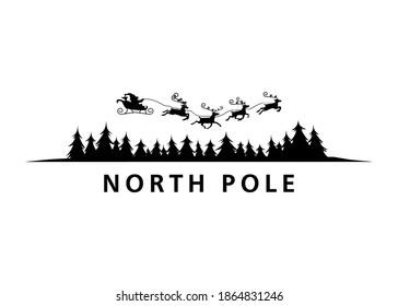 North Pole Vector Silhouette Landscape Graphic