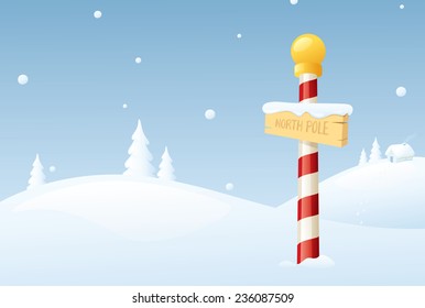 A North Pole winter scene.