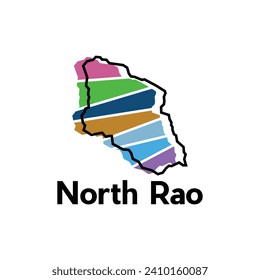 Mapa de Rao del Norte. mapa vectorial de Indonesia Diseño colorido del país, adecuado para su empresa