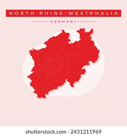 North Rhine Westphalia map. Vector illustration.