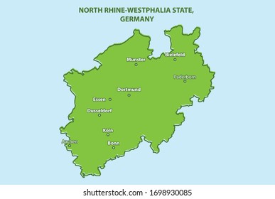 North Rhine-Westphalia State Map Of Germany Country