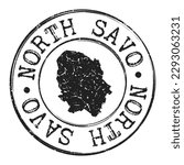 North Savo, Finland Silhouette Postal Passport. Stamp Round Vector Icon Map. Design Travel Postmark. 