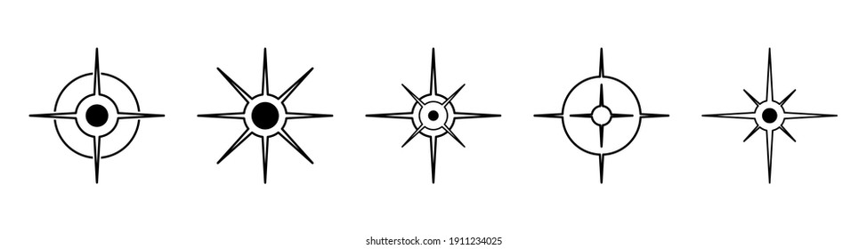 North sign symbol vector set. direction of compass icon.
