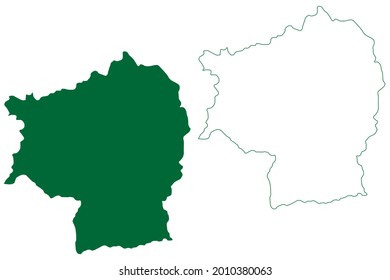 North Sikkim District (Sikkim State, Republic Of India) Map Vector Illustration, Scribble Sketch North Sikkim Map