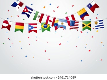 North And South America Flags Party Background