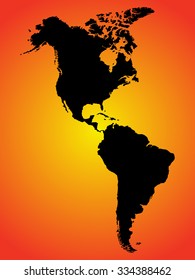 North and South America map