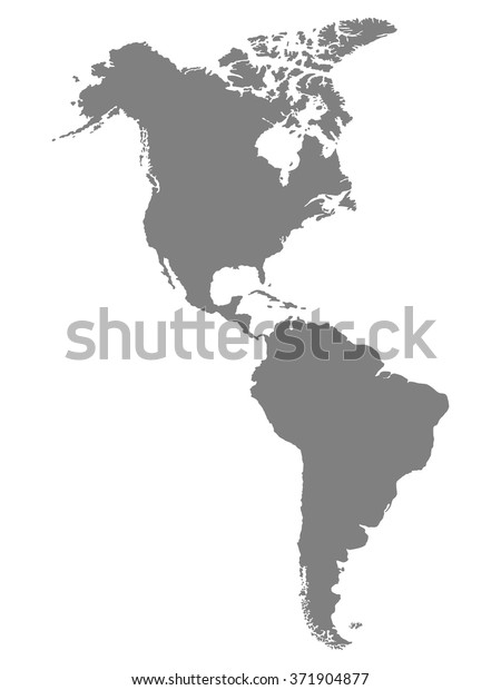 North South America Map Stock Vector (Royalty Free) 371904877