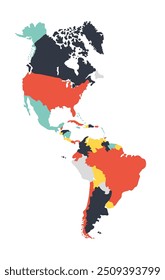 Fondo del mapa de América del Norte y del Sur, plano Estados Unidos mapa Vector