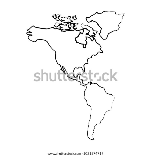 North South America Map Continent Stock Vector Royalty Free