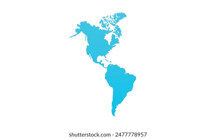 Mapa de Norteamérica y Sudamérica aislado estilo colonial moderno. para diseños de Sitio web, fondo, educación, preciso, personalizable, Viajes por todo el mundo, fondo de silueta de mapa, geografía terrestre, política.