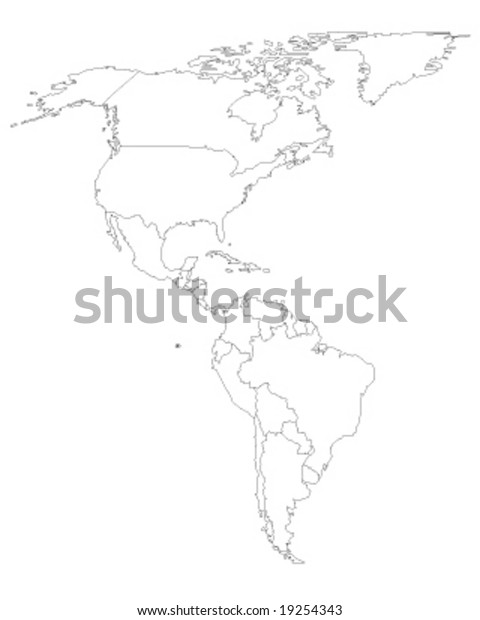 North South America Map Vector Illustation Stock Vector (Royalty Free ...