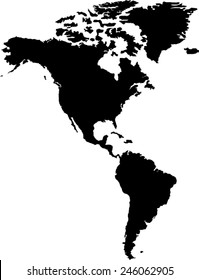 North And South America Vector Map