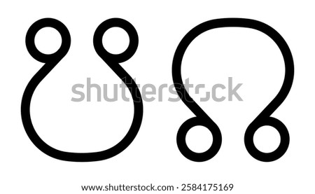 North and south node astrology sign line icon editable stroke celestial navigation symbols use for websites apps horoscopes personal growth spiritual journeys educational content