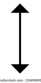 North south resize cursor. Vertical arrow icon