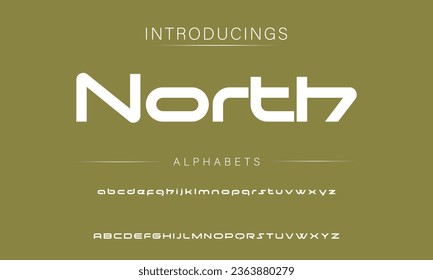 North Sport Modern Italic Alphabet Font. Typography urban style fonts for technology, digital, movie logo design. vector illustration