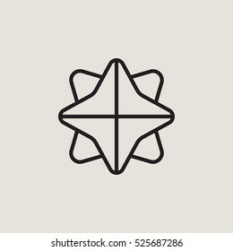 North Star Christmas Outline Vector Icon