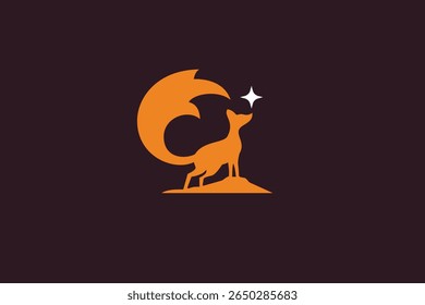 North Star Fox logo with a cute fox silhouette with a star on top.
