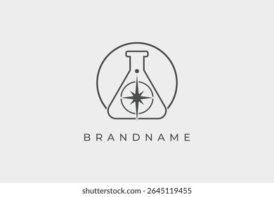 Ilustración vectorial de diseño de logotipo de laboratorio de estrella norte.