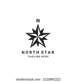 north star logo combination compass design template