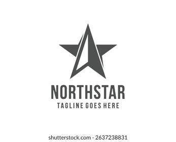 north star logo design, vector illustration, isolated on transparent background