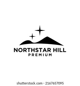 north star mountain logo icon vector template on white background