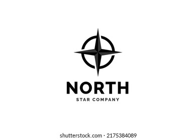 North Star Rounded Logo Design Vector Illustration.