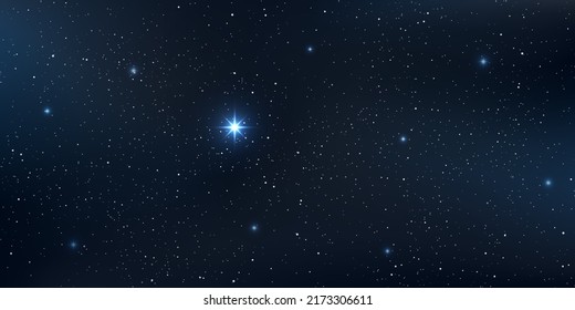 North star, Star universe background, Bright star in the dark space background, Vector illustration.