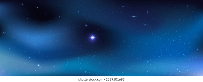 Estrela do Norte, fundo do universo Estrela, Estrela brilhante no fundo do espaço escuro, ilustração Vetor.