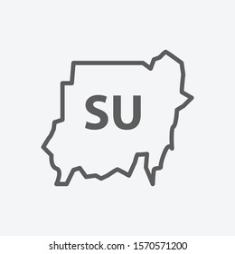 North sudan icon line symbol. Isolated vector illustration of  icon sign concept for your web site mobile app logo UI design.