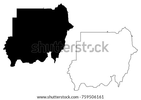 North Sudan map vector illustration, scribble sketch Republic of the Sudan