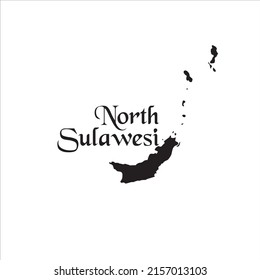 North Sulawesi map and black lettering design on white background