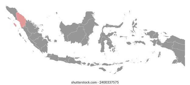 North Sumatra province map, administrative division of Indonesia. Vector illustration.