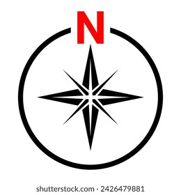 North symbol for map. North sign.	