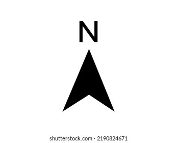 North symbol.  Vector compass on an isolated background. Direction North. Vector compass icon
