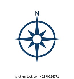 North symbol.  Vector compass on an isolated background. Direction North. Vector compass icon

