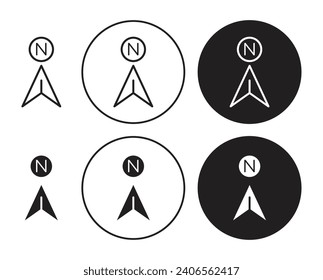 North vector illustration set. Compass map north direction vector sign in suitable for apps and websites UI designs.