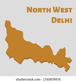 North West Delhi Map Simple Flat Stock Vector (Royalty Free) 1765878476 ...