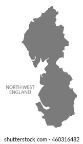 North West England Map Grey