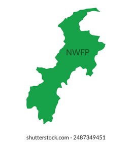 North West Frontier Province of Pakistan vector icon. NWFP Province State Map icon. NWFP State flat map