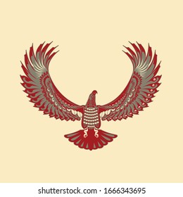 north west native american eagle red color - colour background