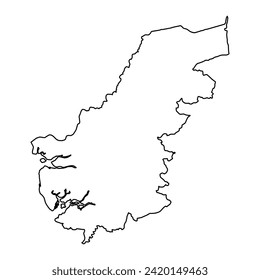 North West Province map, administrative division of Sierra Leone. Vector illustration.