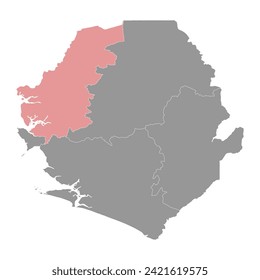 North West Province map, administrative division of Sierra Leone. Vector illustration.